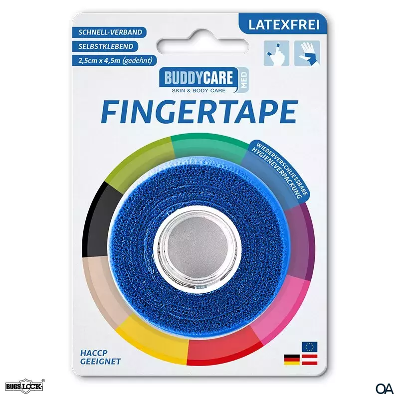 BUDDYCARE® MED Fingertape BLAU 2,5 cm x 4,5 m