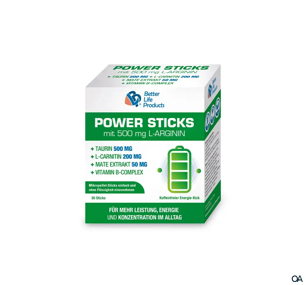 Better Life Products® Power Sticks mit 500 mg L-Arginin
