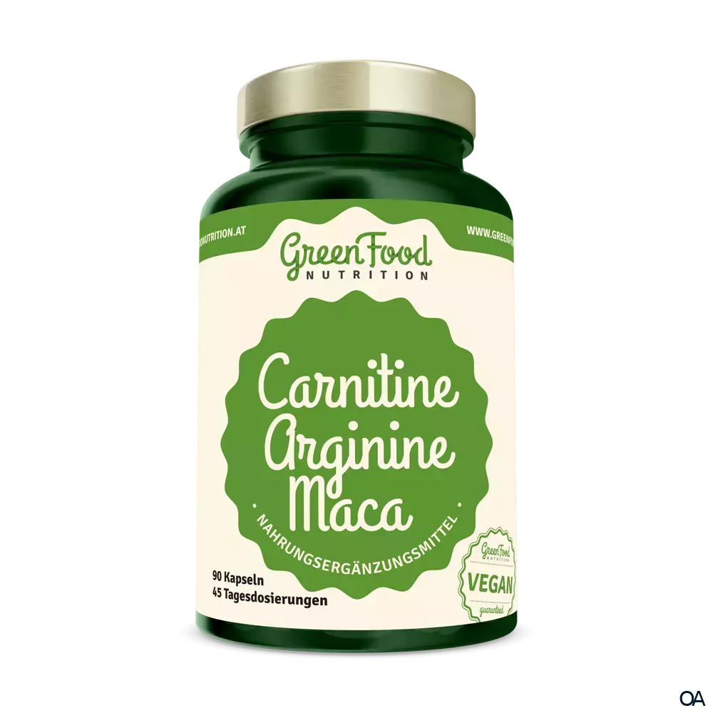 GreenFood Nutrition Carnitin + Arginin + Maca Kapseln