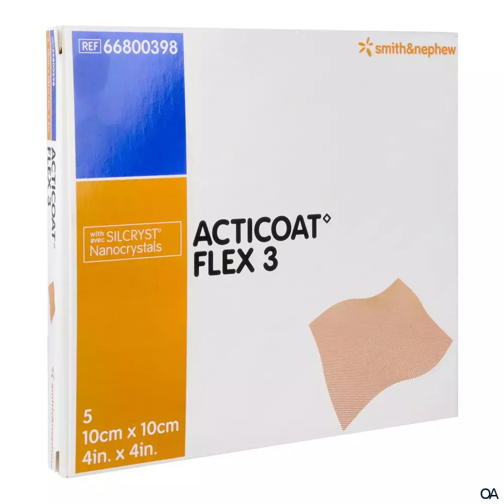 ACTICOAT FLEX 3 Antimikrobielle Wundauflagen mit Silber 10 x 10 cm