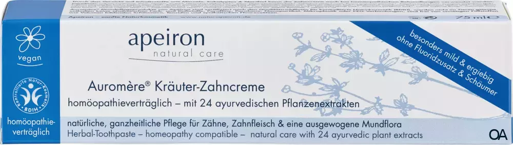 apeiron Auromère Kräuter-Zahncreme homöopathieverträglich