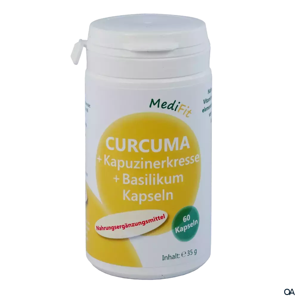 MediFit Curcuma + Kapuzinerkresse + Basilikum Kapseln