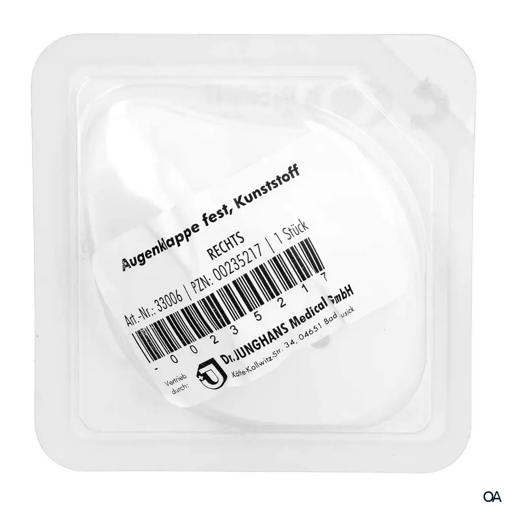 Dr. Junghans Augenklappe fest, Kunststoff, rechts, weiß