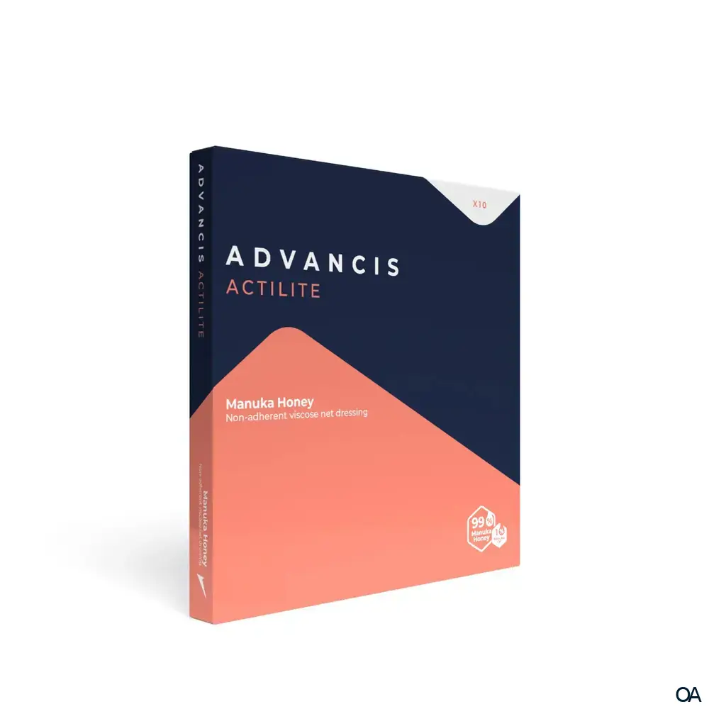 Advancis Medical Actilite® Nicht klebende Netzauflage aus Viskose steril, 5 x 5 cm