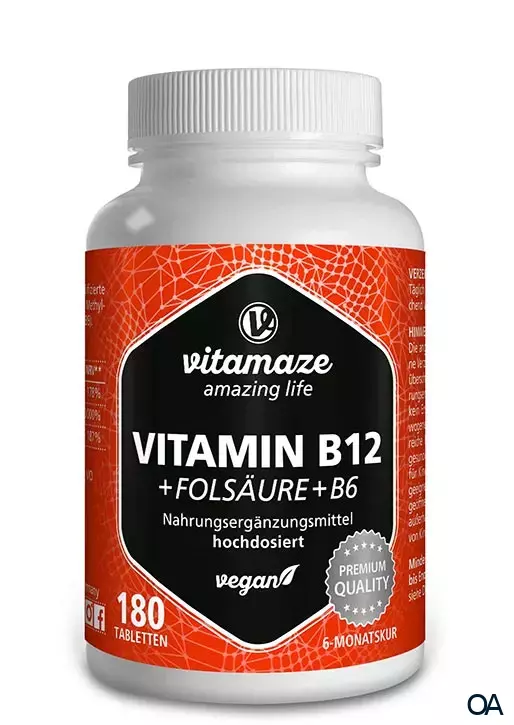 Vitamaze Vitamin B12 + Folsäure + B6 Tabletten