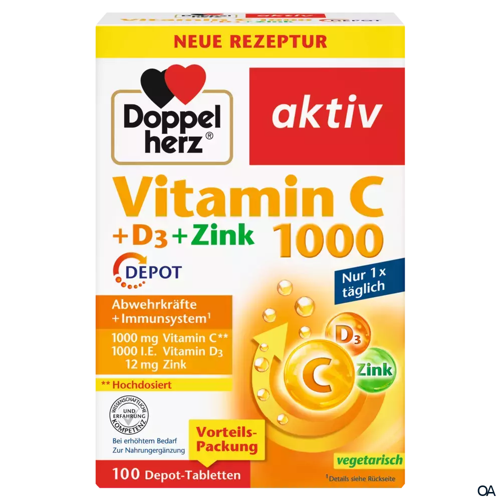 Doppelherz aktiv Vitamin C 1000 + D3 + Zink DEPOT Tabletten