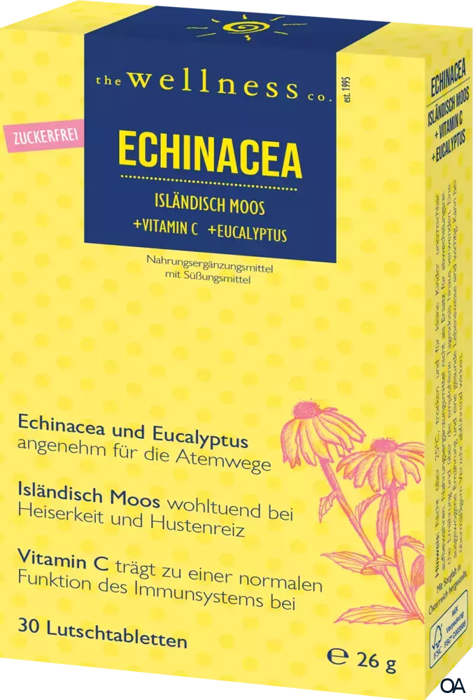 Wellness ECHINACEA + ISLÄNDISCH MOOS + VITAMIN C + EUCALYPTUS Lutschtabletten