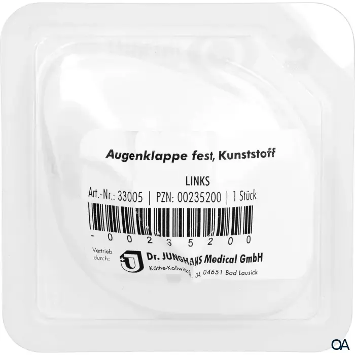 Dr. Junghans Augenklappe fest, Kunststoff, links, weiß