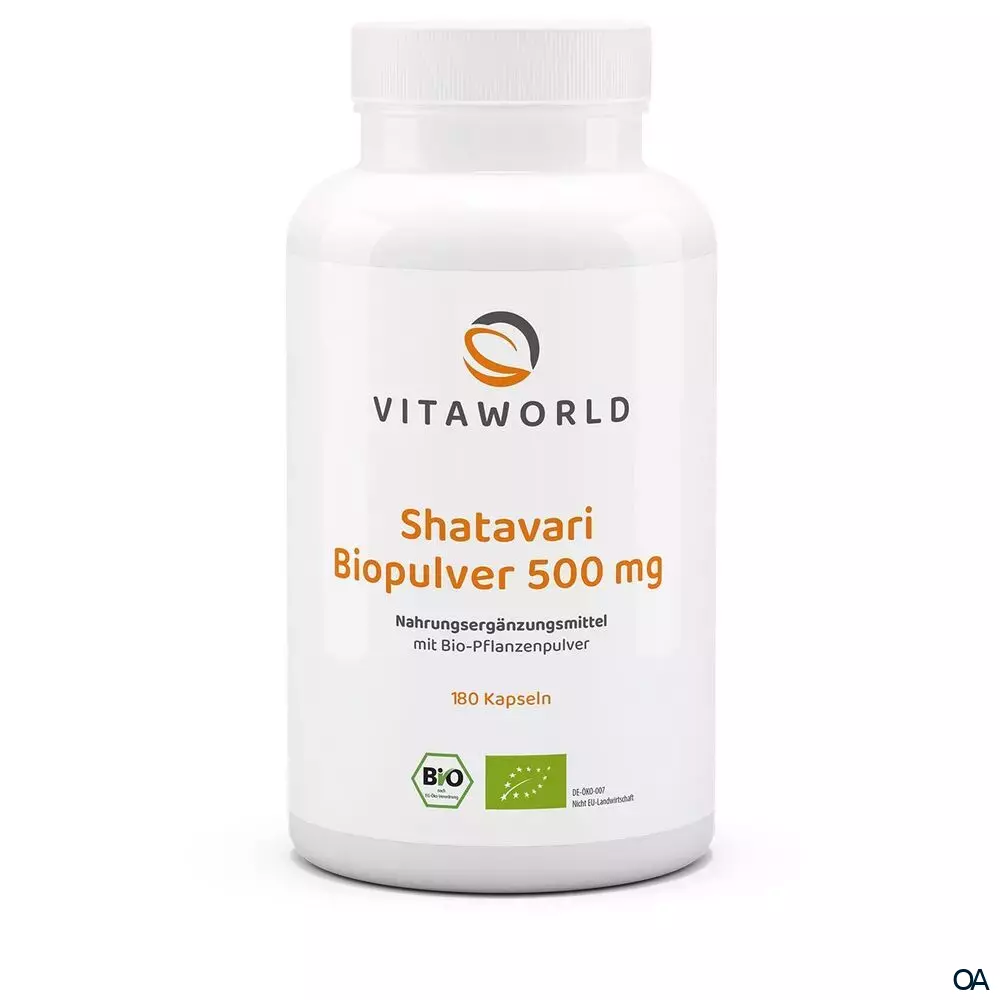 Vitaworld Shatavari Biopulver 500 mg Kapseln