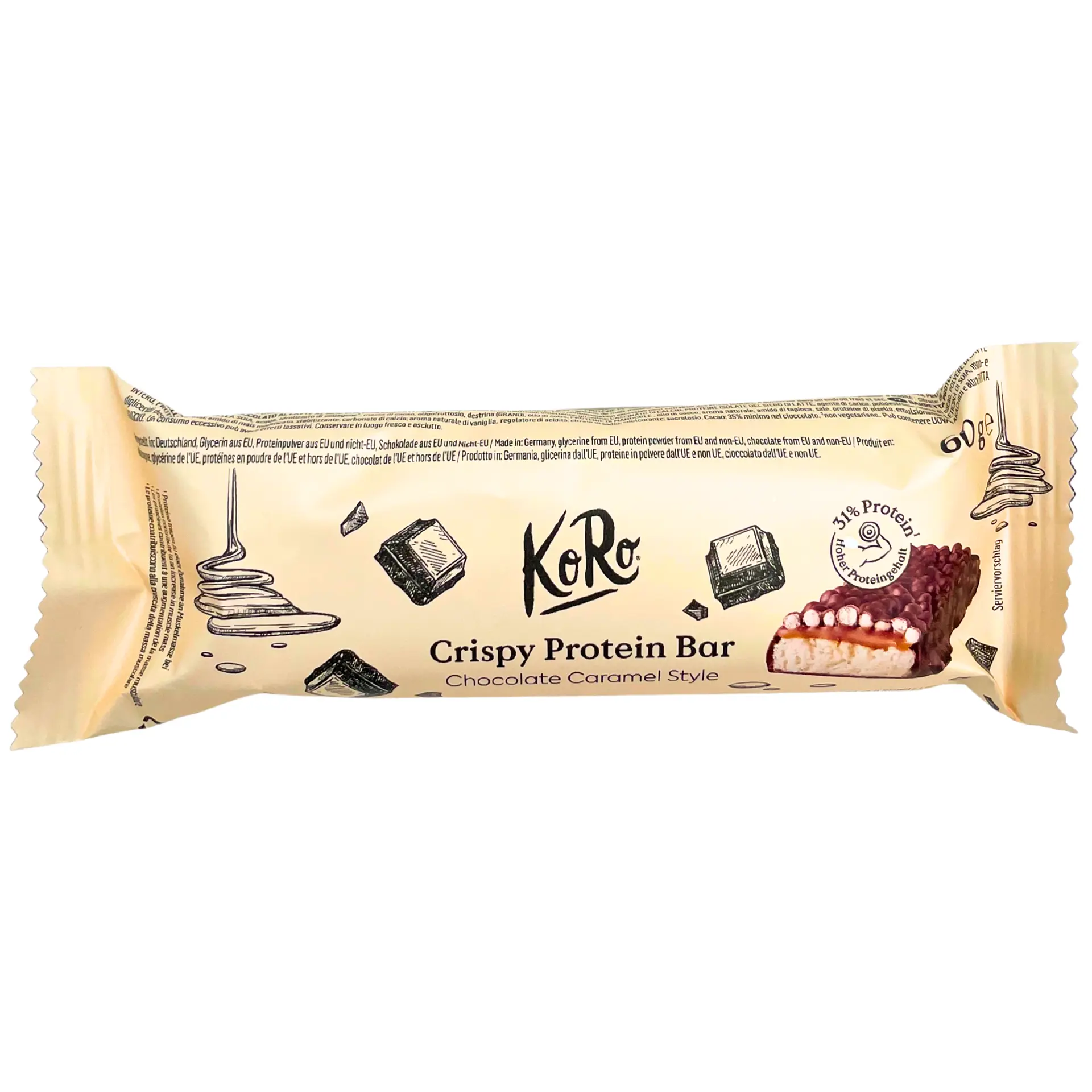KORO Crispy Protein Bar Chocolate Caramel Style KORO Crispy Protein Bar Chocolate Caramel Style