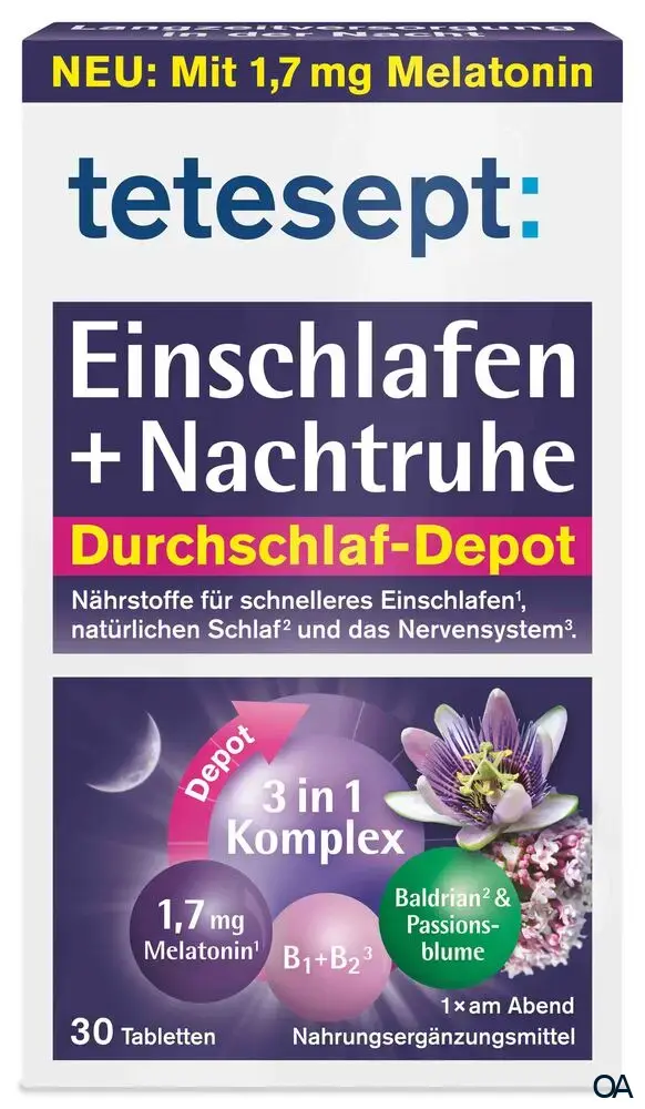 tetesept Einschlafen + Nachtruhe Durchschlaf-Depot Tabletten