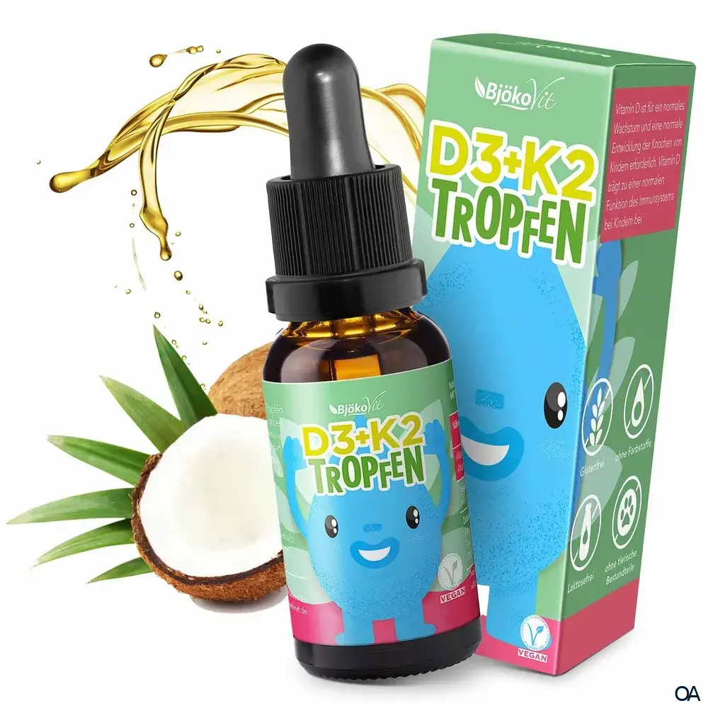 BjökoVit Vitamin D3 + K2-Tropfen für Kinder (vegan)