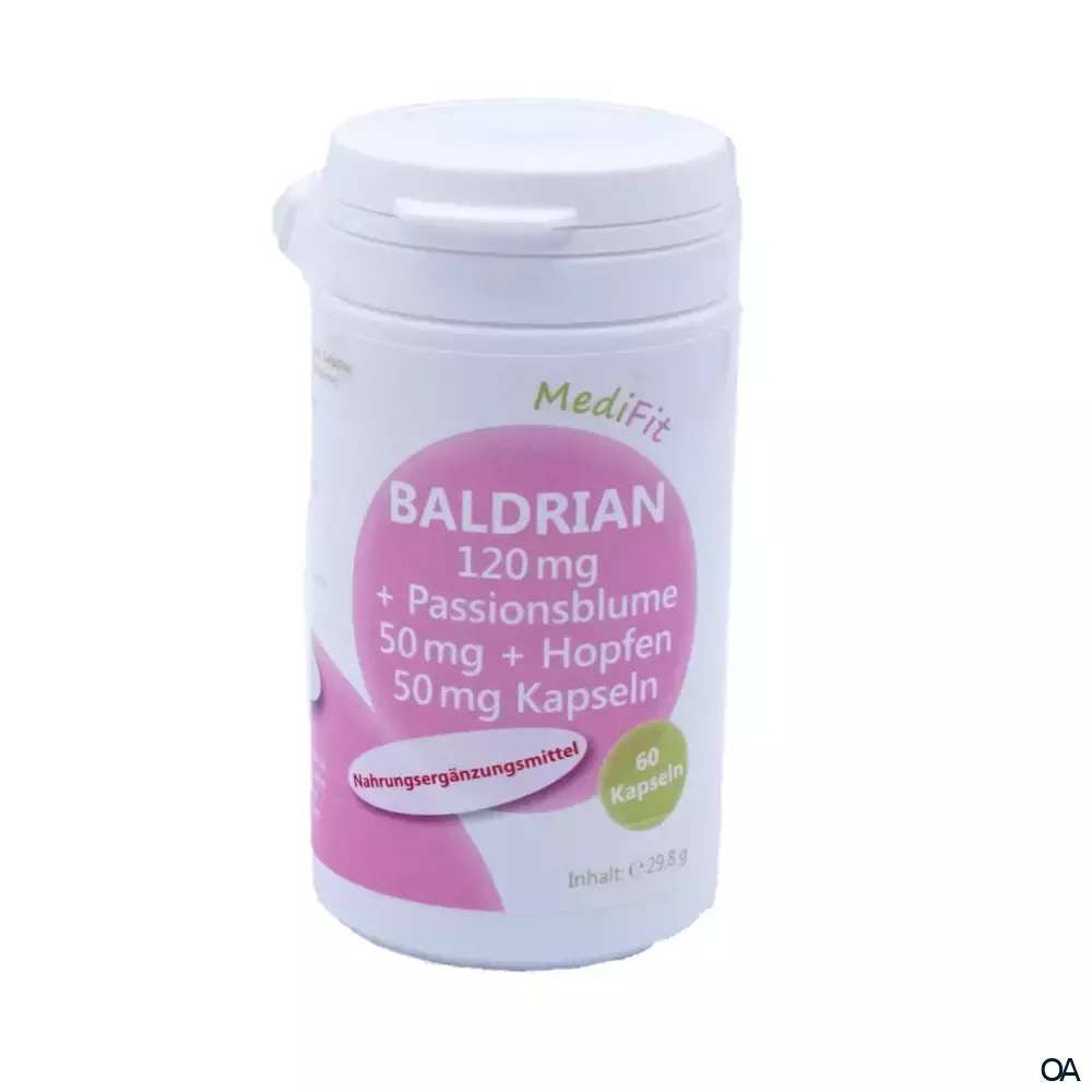 MediFit Baldrian 120 mg + Passionsblume 50 mg + Hopfen 50 mg Kapseln