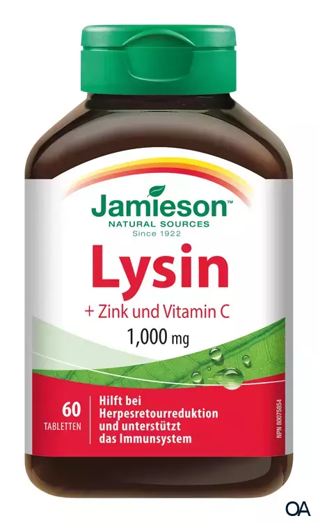 Jamieson Lysin + Zink und Vitamin C 1000 mg Tabletten