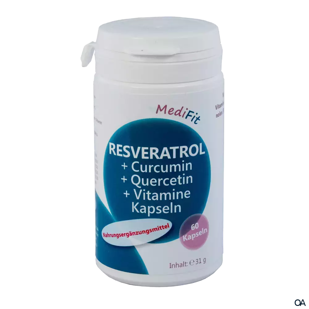 MediFit Resveratrol + Curcumin + Quercetin + Vitamine Kapseln