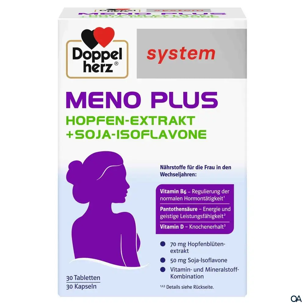 Doppelherz system MENO PLUS Hopfen-Extrakt + Soja-Isoflavone (30 Tabletten + 30 Kapseln)