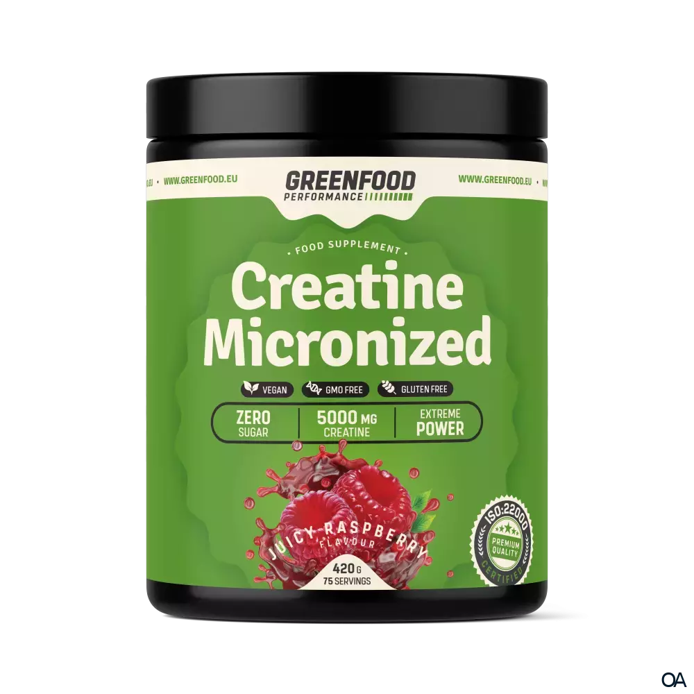 GreenFood Nutrition Performance Creatine Micronized Pulver Juicy Rapsberry