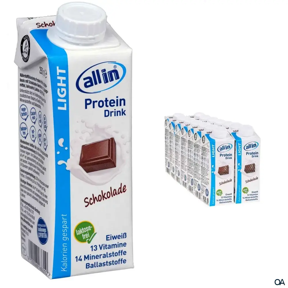 all in® LIGHT Protein Drink Schokolade (14 x 250 ml)