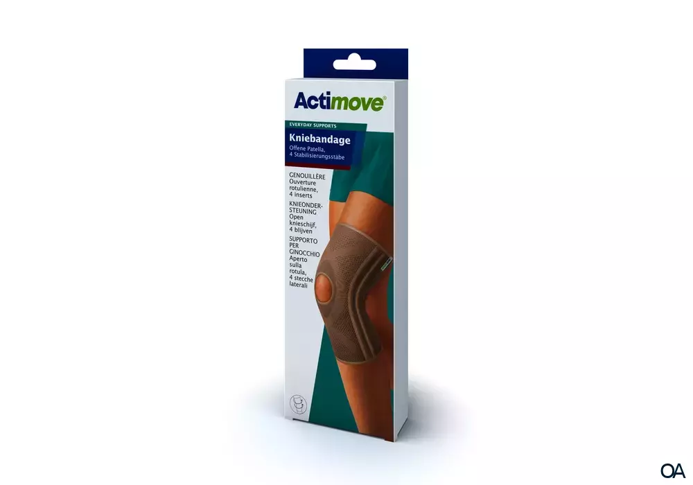 Actimove® Kniebandage Offene Patella, 4 Stabilisierungsstäbe - Small