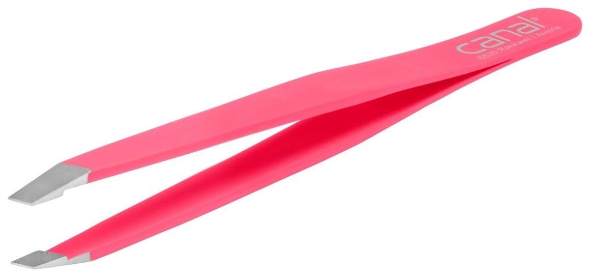 CANAL® HAARPINZETTE SCHRÄG PINK ROSTFREI 9CM 2070-02