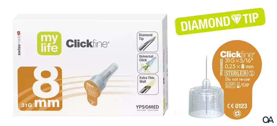 mylife Clickfine DiamondTip 31G 0,25 x 8 mm Pen-Nadeln