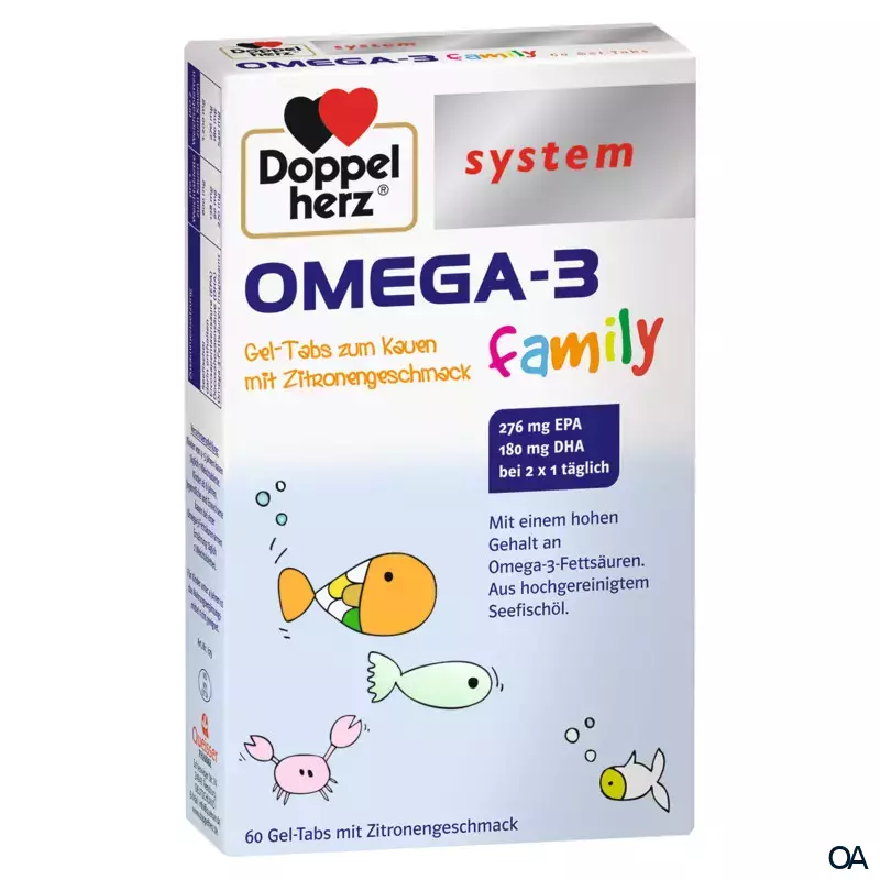 Doppelherz system OMEGA-3 family Gel-Tabs Zitrone