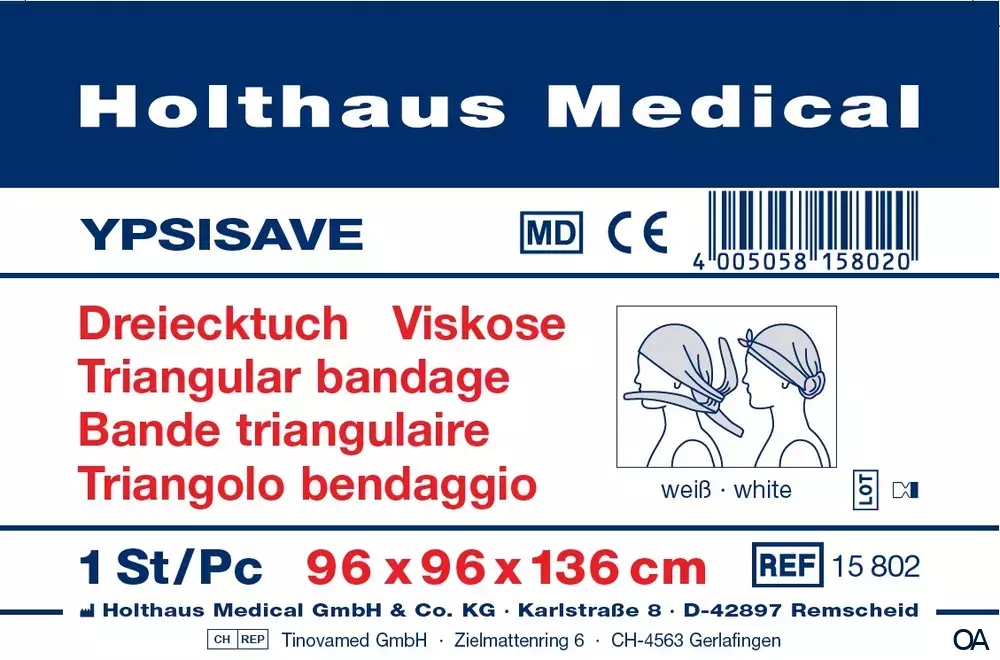 Holthaus Medical YPSISAVE Dreiecktuch Viskose 96 x 96 x 136 cm