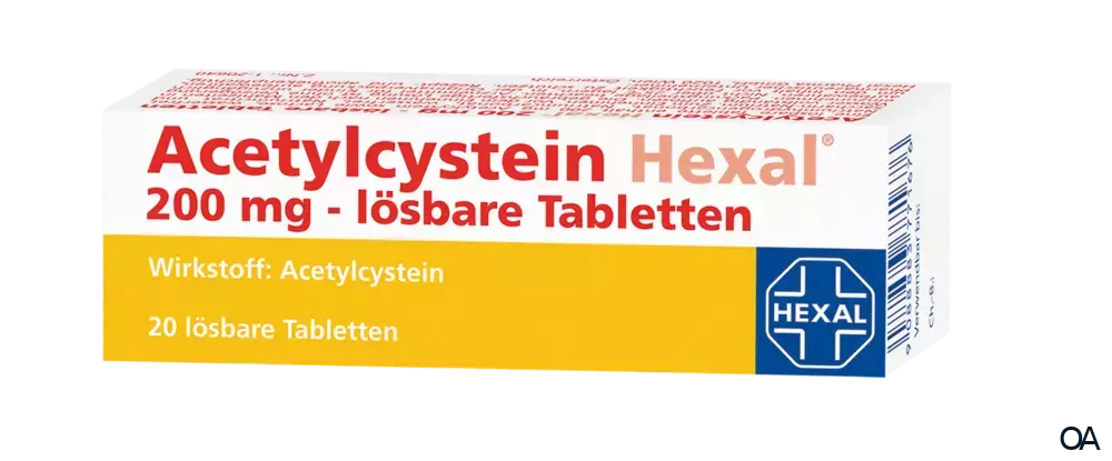 Acetylcystein Hexal 200 mg lösbare Tabletten Acetylcystein Hexal 200 mg lösbare Tabletten