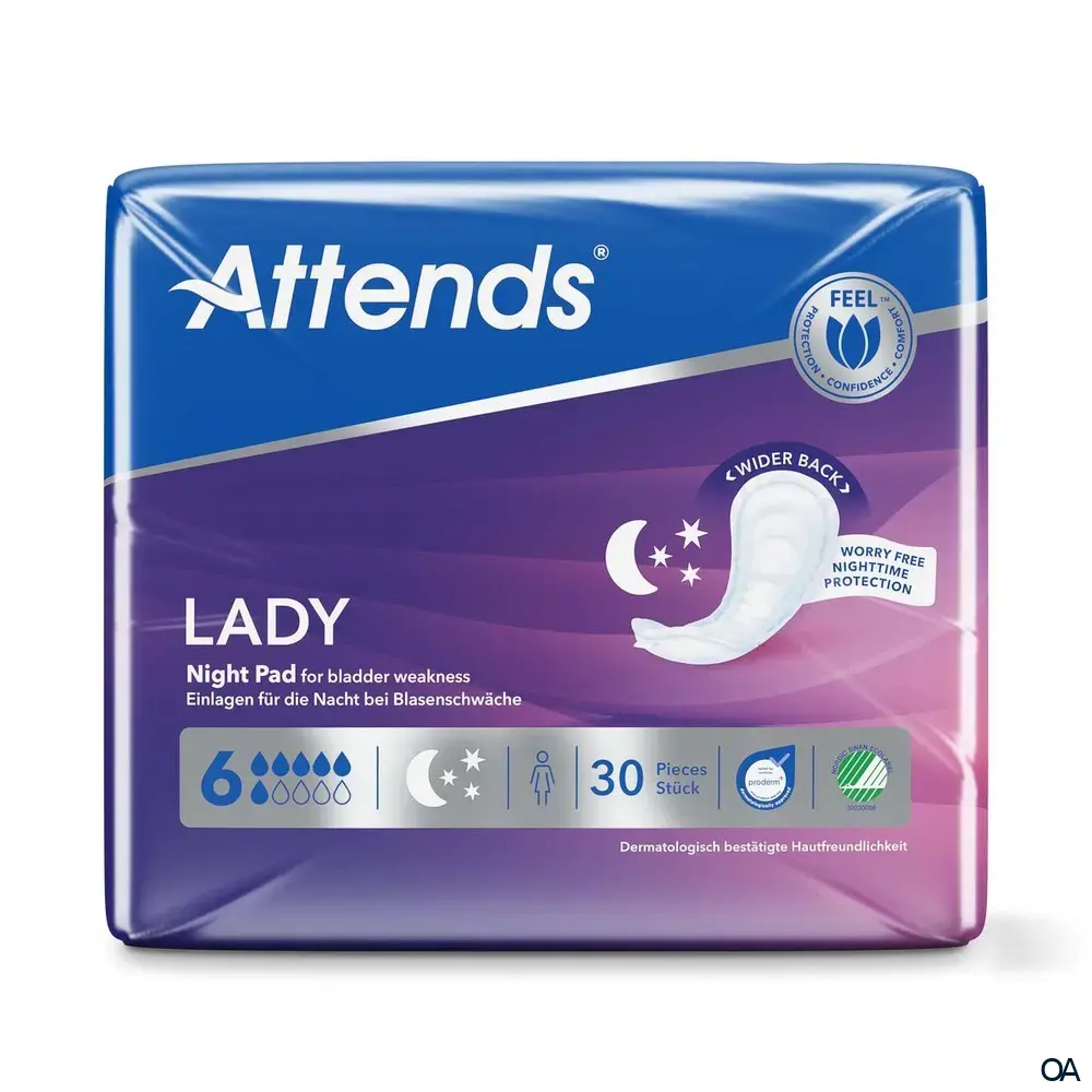 Attends Lady Night Pad 6 - Einlagen bei Harninkontinenz