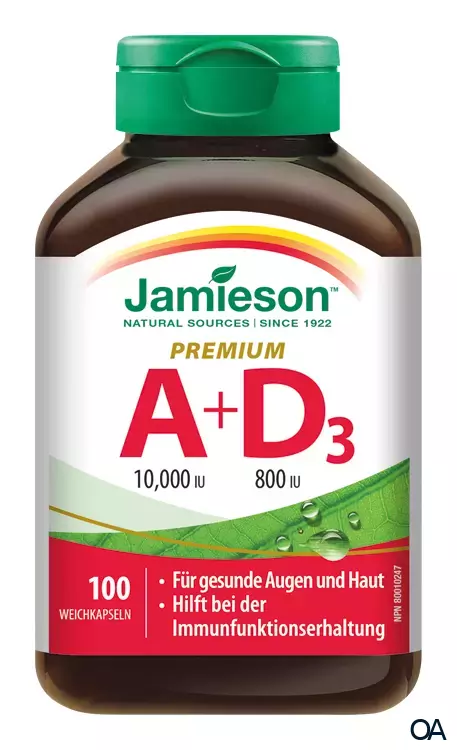 Jamieson Vitamin A & D3 10.000 IU/800 IU Premium Kapseln