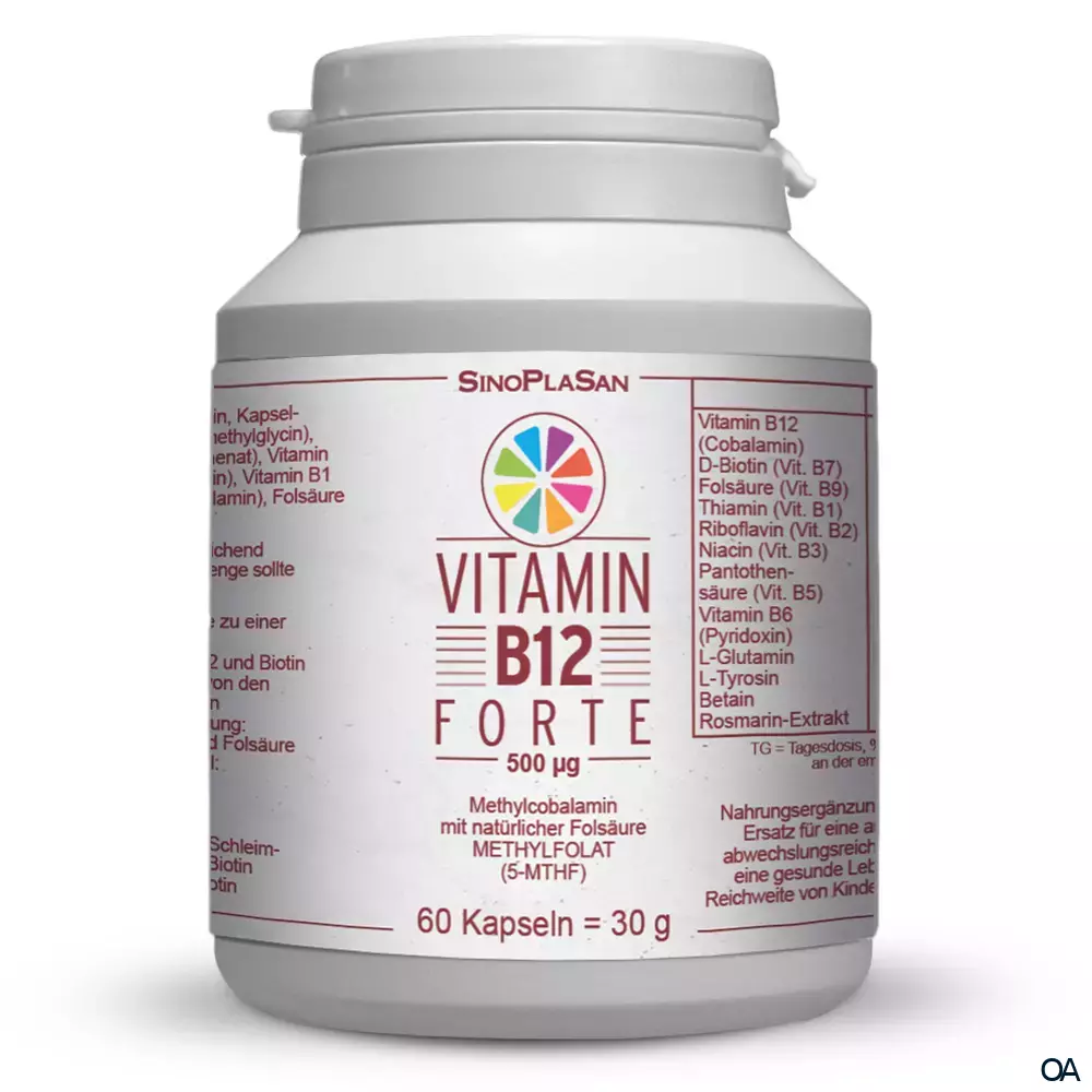 SinoPlaSan Vitamin B12 FORTE 500 mcg Methylcobalamin Kapseln