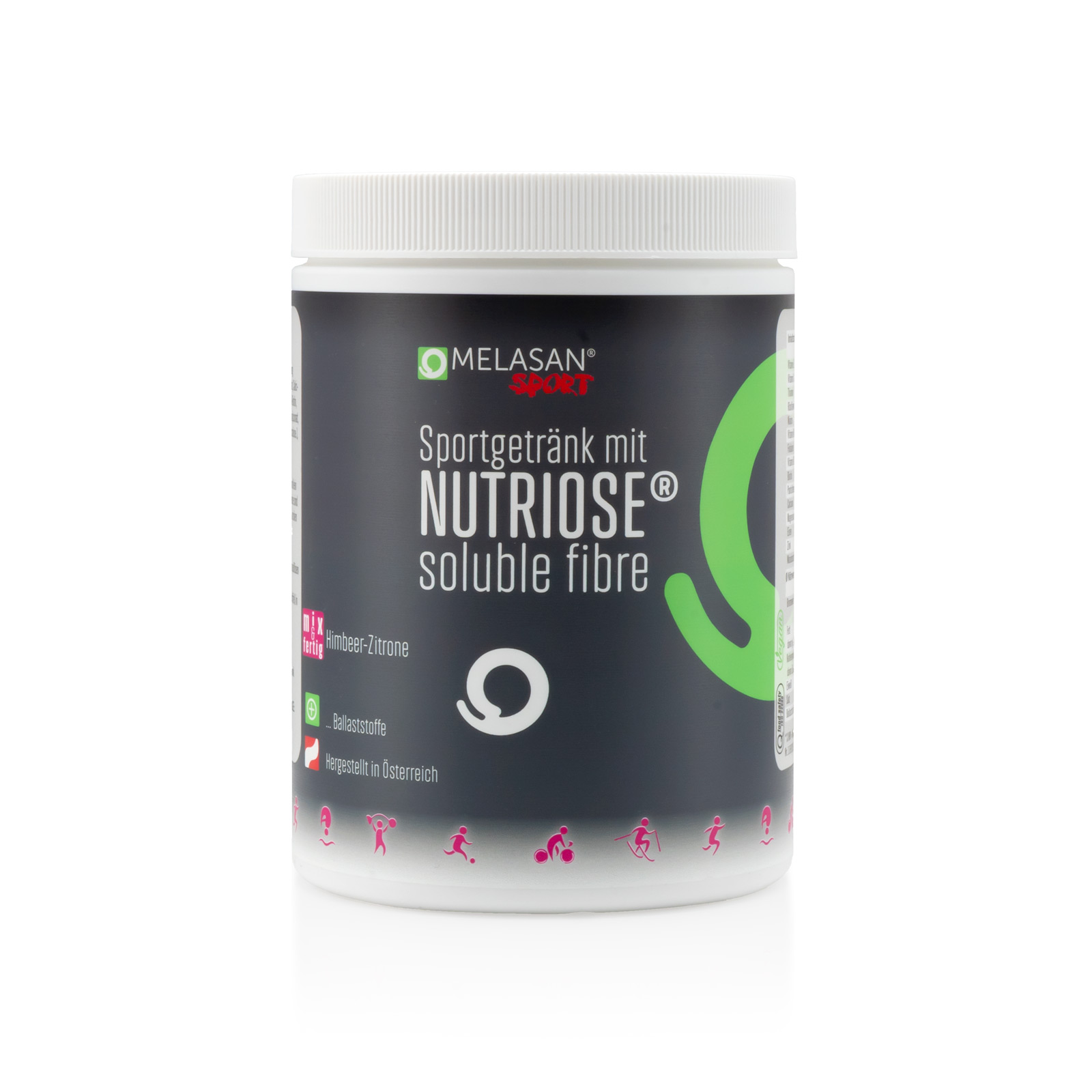 Melasan Sport Sportgetränk mit Nutriose Pulver Himbeere-Zitrone Melasan Sport Sportgetränk mit Nutriose Pulver Himbeere-Zitrone