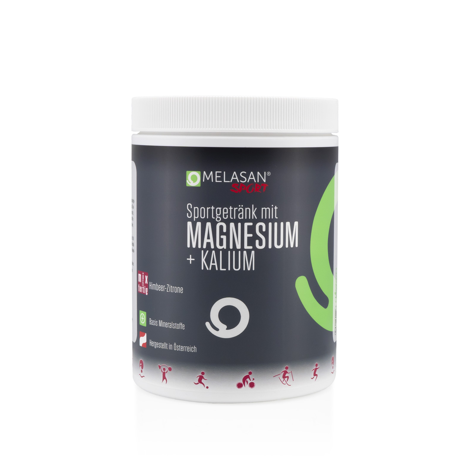 Melasan Sport Sportgetränk mit Magnesium + Kalium Pulver Himbeere-Zitrone