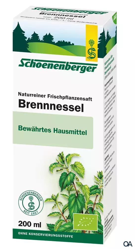 Schoenenberger Brennnessel Naturreiner Frischpflanzensaft (BIO)