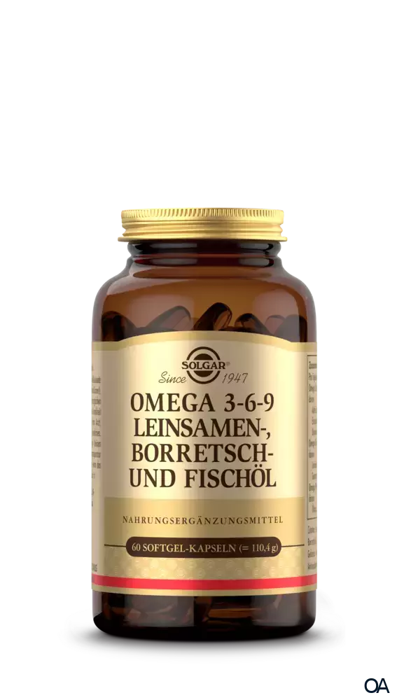 Solgar® Omega 3-6-9 Leinsamen-, Borretsch und Fischöl Softgel-Kapseln