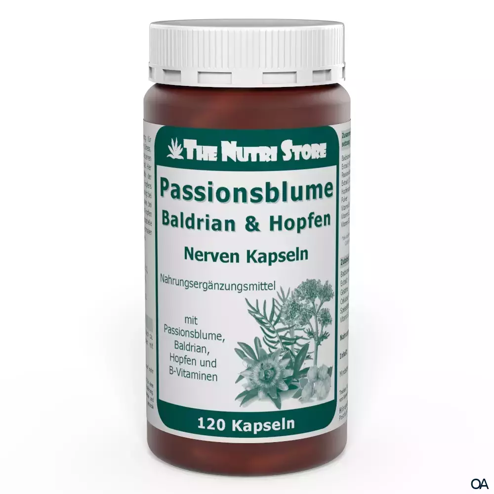 The Nutri Store Passionsblume Baldrian & Hopfen Nerven Kapseln