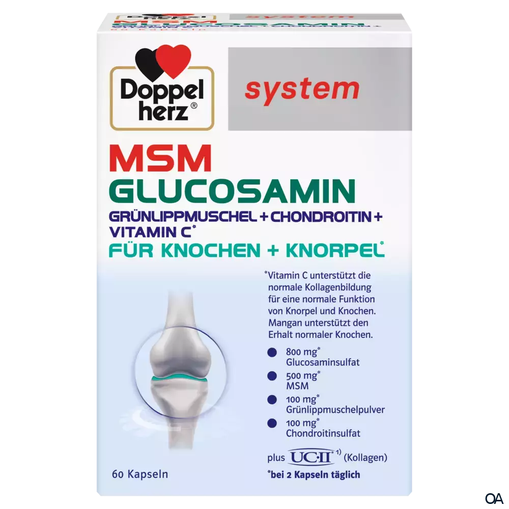 Doppelherz system MSM Glucosamin GRÜNLIPPMUSCHEL + CHONDROITIN + VITAMIN C Kapseln