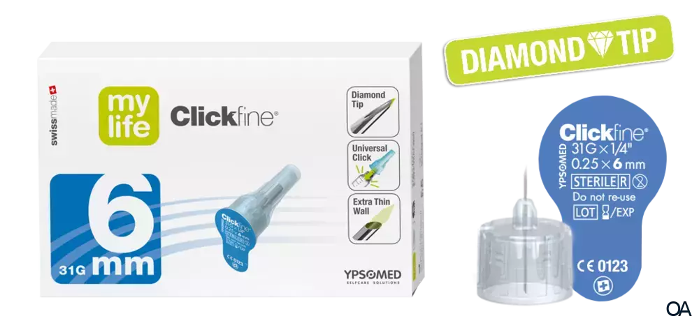 mylife Clickfine DiamondTip 31G 0,25 x 6 mm Pen-Nadeln