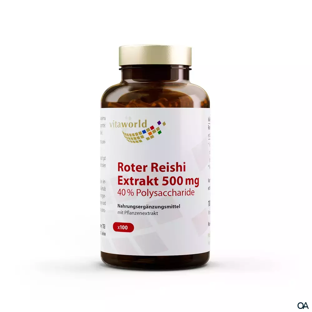 Vitaworld Roter Reishi Extrakt 500 mg 40% Polysaccharide Kapseln