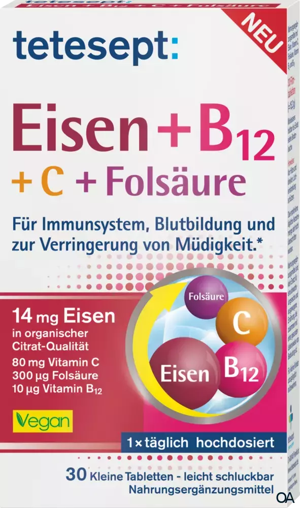 tetesept Eisen + B12 + C + Folsäure Tabletten