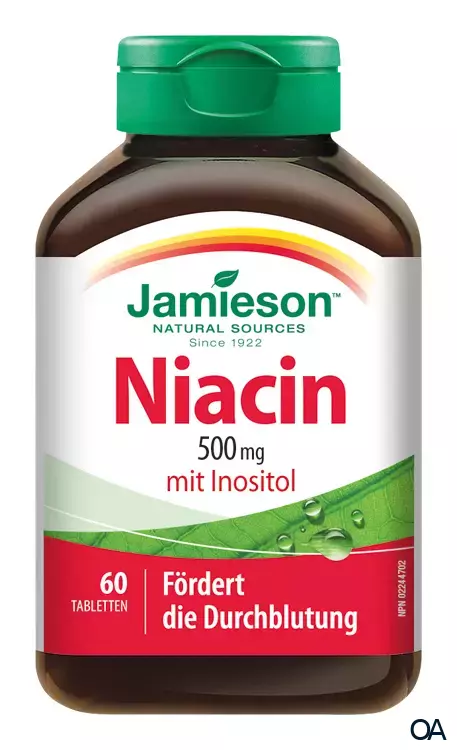 Jamieson Niacin 500 mg mit Inositol Tabletten