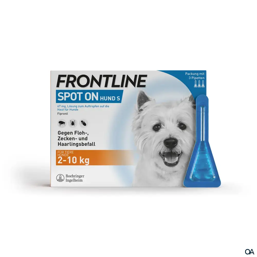 Frontline Spot on Kleine Hunde 67 mg Lösung zum Auftropfen auf die Haut Frontline Spot on Kleine Hunde 67 mg Lösung zum Auftropfen auf die Haut