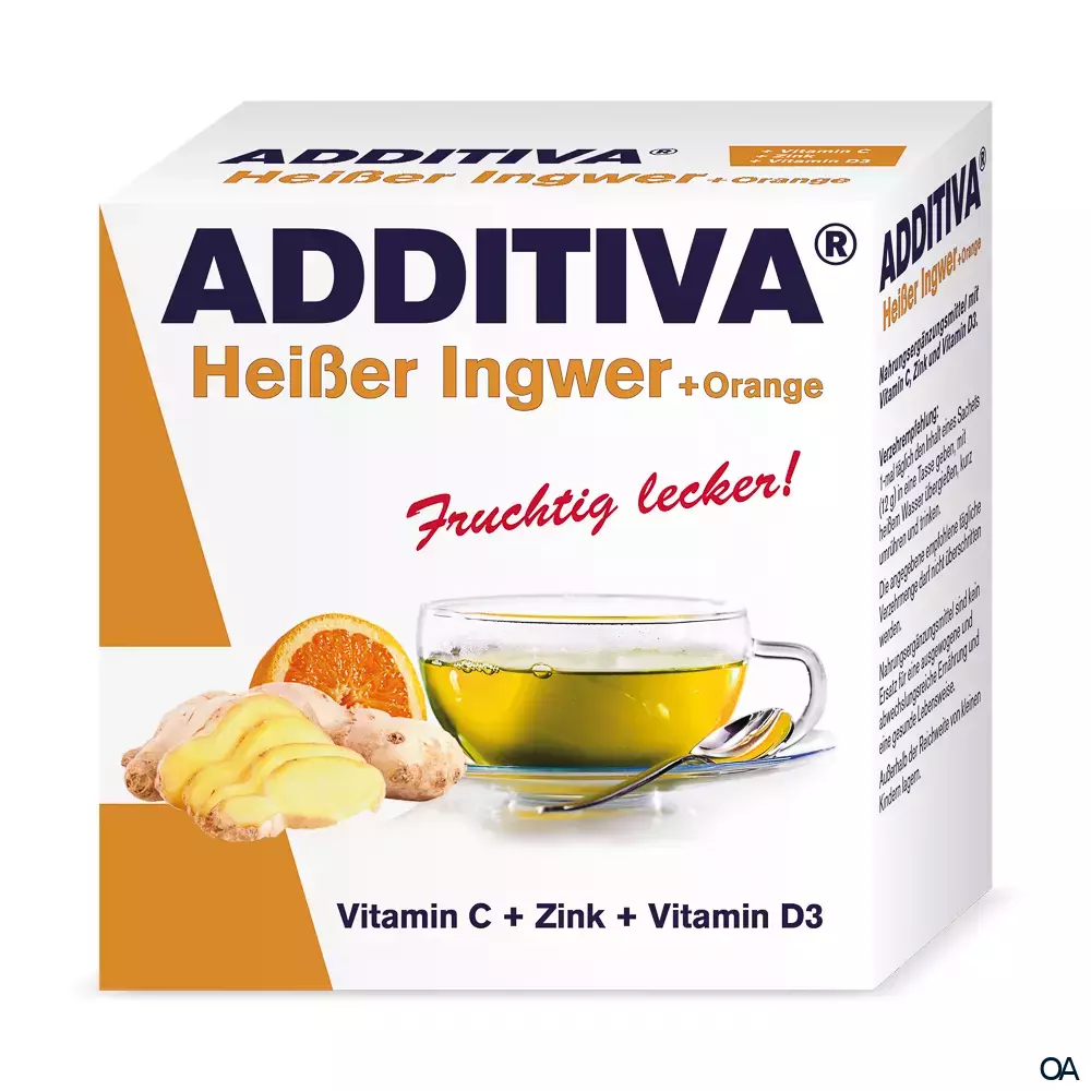 ADDITIVA® Heißer Ingwer + Orange Heißgetränkepulver 12 g