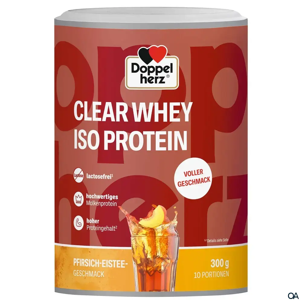 Doppelherz CLEAR WHEY ISO PROTEIN Pfirsich-Eistee Pulver Doppelherz CLEAR WHEY ISO PROTEIN Pfirsich-Eistee Pulver