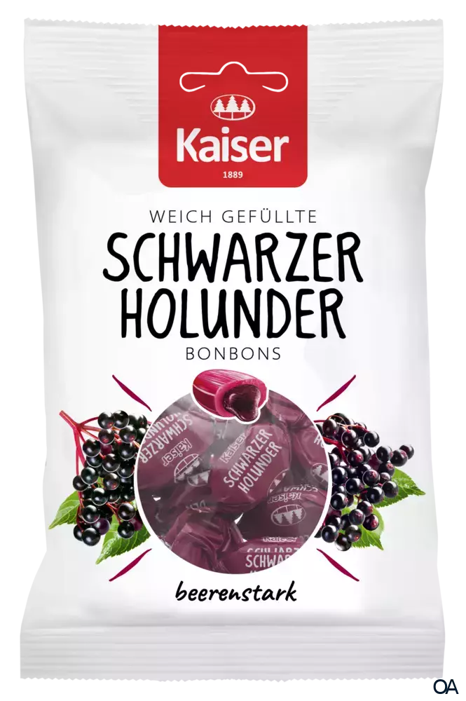 Kaiser Schwarzer Holunder Bonbons weich gefüllt mit Fruchtzubereitung