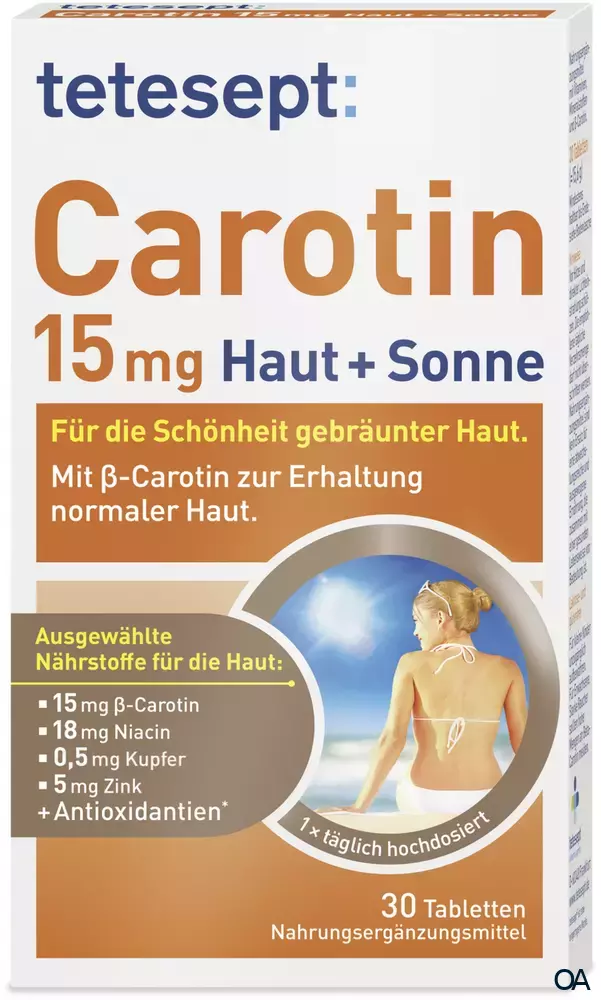 tetesept Carotin 15 mg Haut + Sonne Tabletten