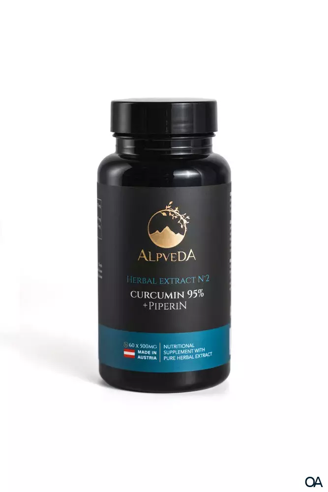 Alpveda Curcumin 95% + Piperin Kapseln