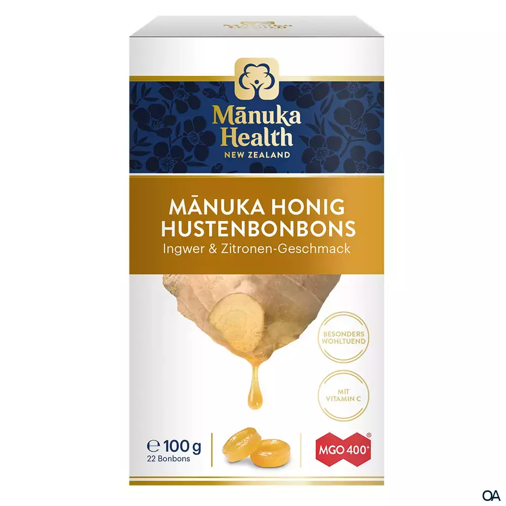 Mānuka Health Hustenbonbons Ingwer-Zitrone MGO 400+